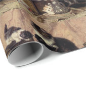 Mutterkatze und Kätzchen Geschenkpapier (Rolleneckpunkt)