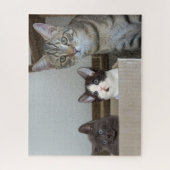 Mutterkatze und Kätzchen Puzzle (Vertikal)