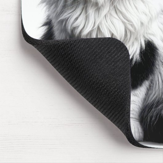 Mutterkatze und Kitten auf Weiß Mousepad (Ecke)