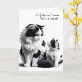 Mutterkatze und Matching Kitten Karte (Gelbe Blume)