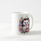 Mutterkatzen kommen aus der Zahnradwand Kaffeetasse (VorderseiteRechts)