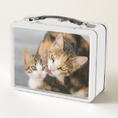 Mutterkatzen Lieben Niedlich Baby Kitten Animal Pe Metall Brotdose (Rückseite)