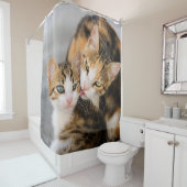 Mutterkatzen-Lieben niedliches Kätzchen, Wanne Duschvorhang (Beispiel)