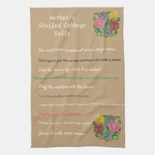 Mutterkohlrollen Geschirrtuch (Vertikal)