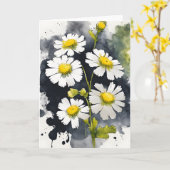 Mutterkraut - Aquarellblumen Karte (Gelbe Blume)