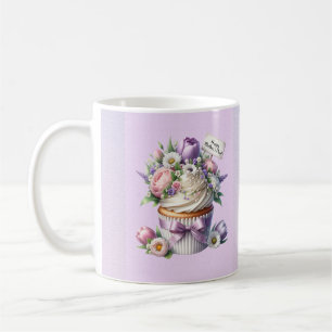 Mutterkuchen mit Blume Kaffeetasse