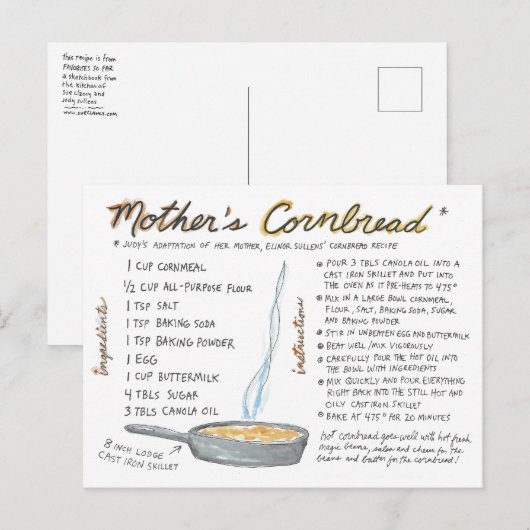 Mutterkuchen Rezept Postkarte (Vorne/Hinten)