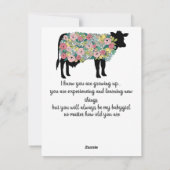 Mutterkuh Feiertagskarte (Rückseite)