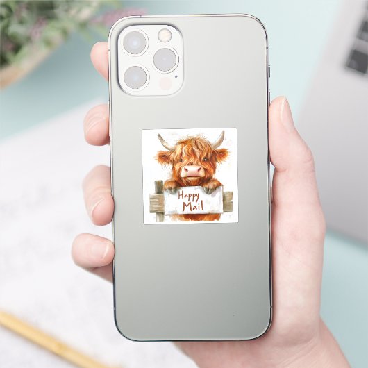 Mutterkuh, glückliche Post, Sticker (Telefon)