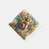 Mutterkühe in Blume Serviette (Ecke)