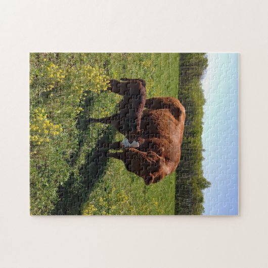 Mutterkühe und Kalb der Liebe Puzzle (Horizontal)