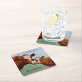 Mutterkühe und Niedliches Kalb Rechteckiger Pappuntersetzer (Vor Ort)