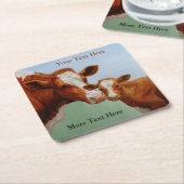 Mutterkühe und Niedliches Kalb Rechteckiger Pappuntersetzer (angewinkelt)