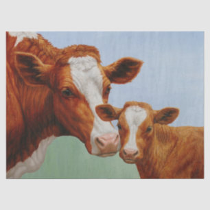 Mutterkühe und Niedliches Kalb Seidenpapier