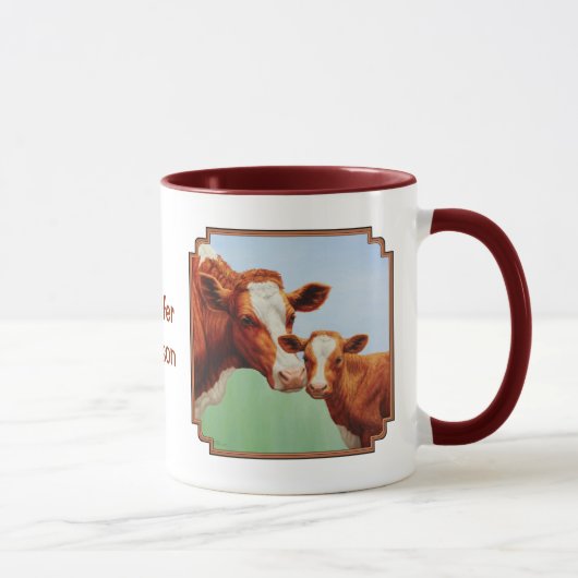 Mutterkühe und Niedliches Kalb Tasse (Rechts)