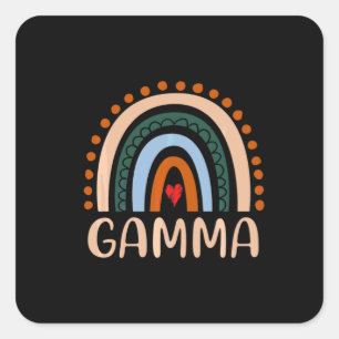 Mutterkunde   Gamma Rainbow Grandma Niedliche Gebu Quadratischer Aufkleber