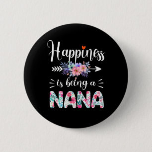 Mutterkunde   Glück ist ein Nana Floral Xmas Button