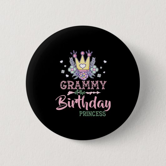 Mutterkunde | Grammy of the Birthday Princess Xmas Button (Vorderseite)