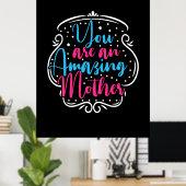 Mutterkunst du bist Phantastische Mutter Poster (Heimbüro)