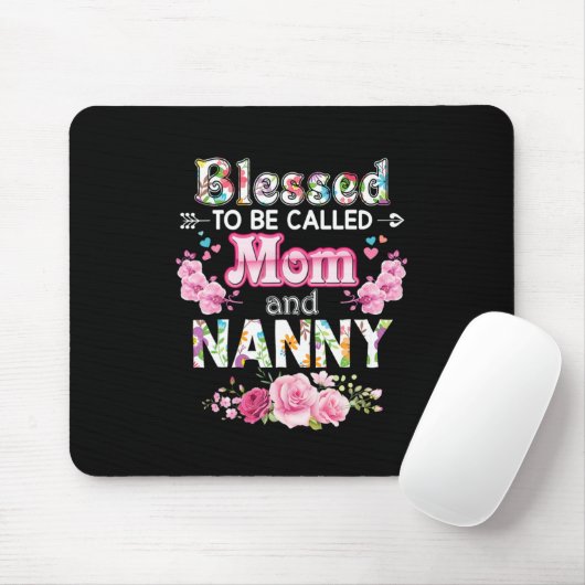 Mutterkunst gesegnet, als Mama und Kindermädchen b Mousepad (Mit Mouse)