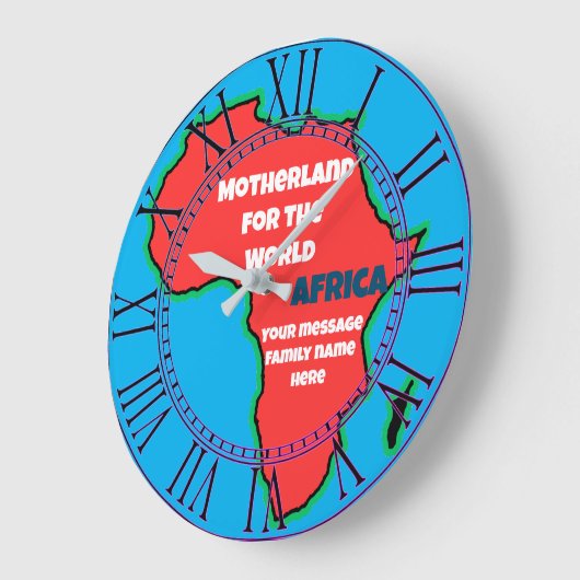 Mutterland für die Welt Große Wanduhr (Winkel)