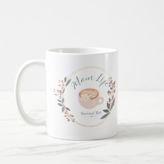 Mutterleben heiß serviert Gemütliche Kaffee-Katzen Kaffeetasse (Links)