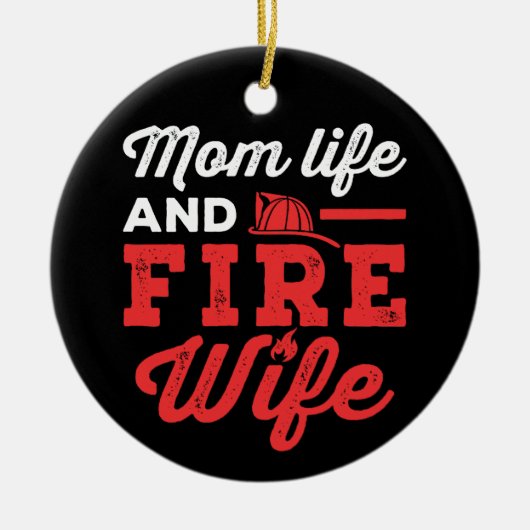 Mutterleben und Feuerwehrfrau Keramik Ornament (Vorne)