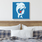 Mutterliche Dolphin Liebe 12 x 12 Leinwanddruck (Insitu (Schlafzimmer))