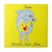 Mutterliche Dolphin-Liebe Fliese (Vorderseite)