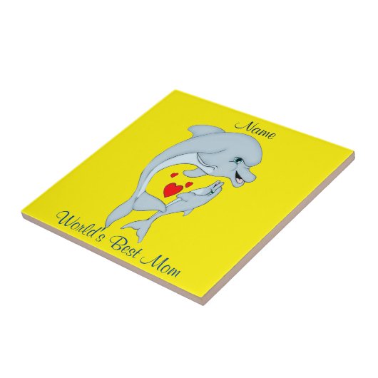 Mutterliche Dolphin-Liebe Fliese (Seite)