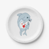 Mutterliche Dolphin-Liebe Pappteller (Vorderseite)
