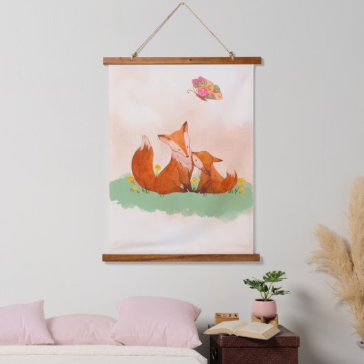 Mütterliche Liebe Wandteppich Mit Holzrahmen (Schlafzimmer)