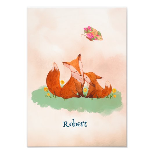 Mütterliche Liebe zwischen einem Mutterfuchs und i Fotodruck (Vorne)