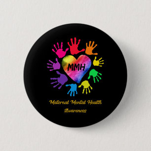 Mütterliche Mental Health Awareness Hands Geschenk Button