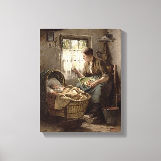 Mutterliche Zuneigung (Öl auf Leinwand) Leinwanddruck (Vorderseite)