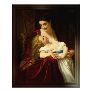 Mütterliche Zuneigung von Hugues Merle Fotodruck