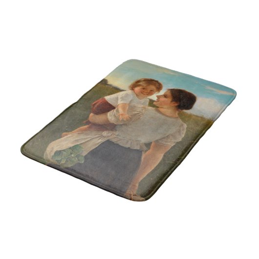 Mutterliebe (Mutter und Tochter lieben) Badematte (Schrägansicht)