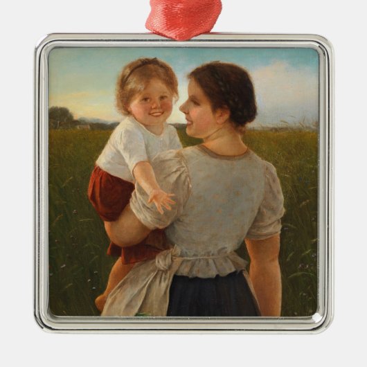 Mutterliebe (Mutter und Tochter lieben) Ornament Aus Metall (Vorne)