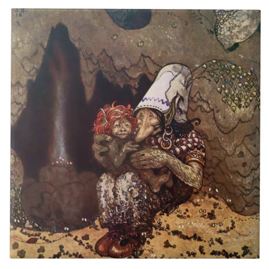 „Mutterliebe“ von John Bauer Fliese (Vorderseite)