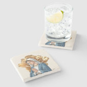 Muttermaria Katholisches Christliches Geschenk für Steinuntersetzer (Seitenansicht)
