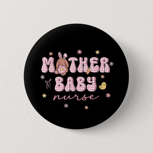 Muttermilch-Krankenschwester Ostertag MBU Osterhas Button (Vorderseite)