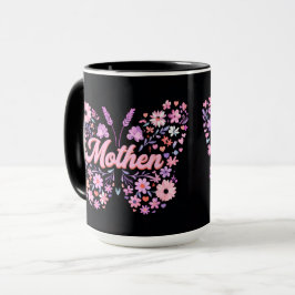 Muttermotivreffee-Tasse mit Schmetterling und Blum Tasse