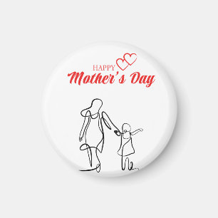 MuttermTag Line Art Kissen – Mutter & Kind Liebe Magnet