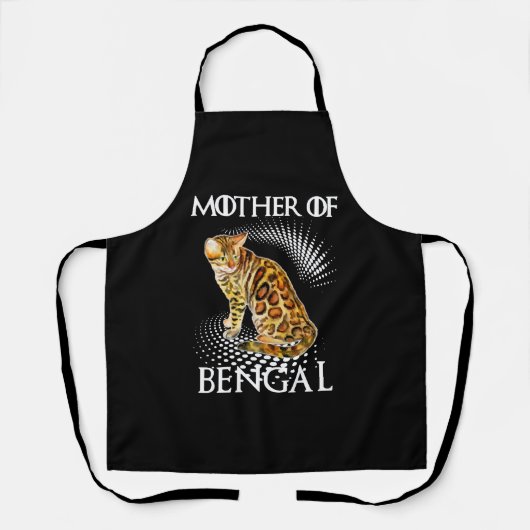 Muttermuster Bengal Katze Shirt Schürze (Vorderseite)