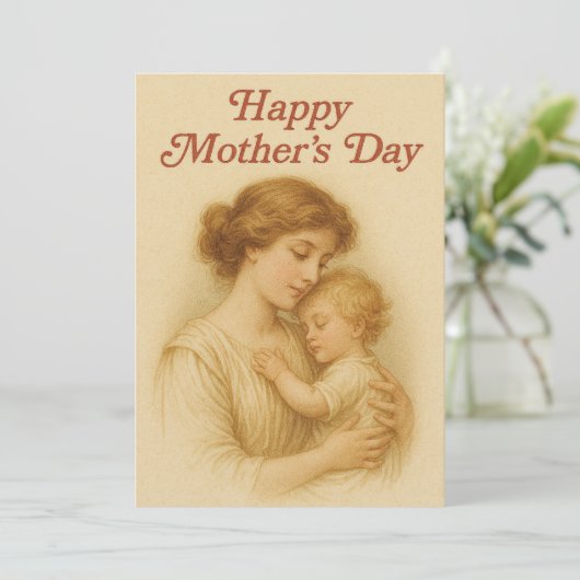 Muttermuts Embrace Feiertagskarte (Stehend Vorderseite)