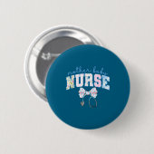 Muttermutter-Krankenschwester-Team Coquette Blau S Button (Vorne & Hinten)