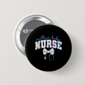 Muttermutter-Krankenschwester-Team-Kokette-Blaues Button (Vorne & Hinten)