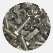 Muttern und Bolzen Runder Aufkleber (Vorderseite)