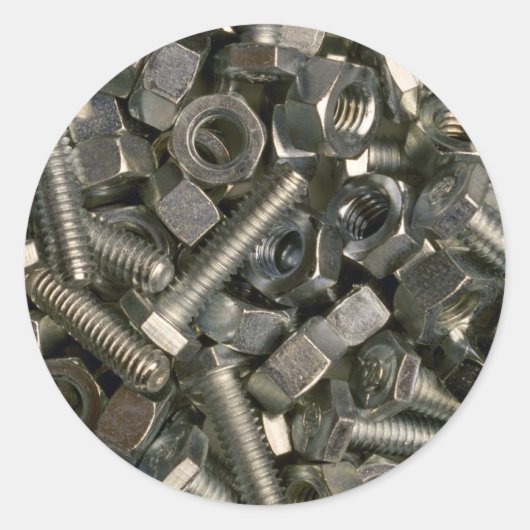Muttern und Bolzen Runder Aufkleber (Vorderseite)