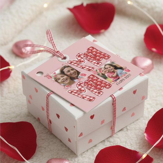 Muttern und Kind Valentinstag Rot karierte Herzen Geschenkanhänger